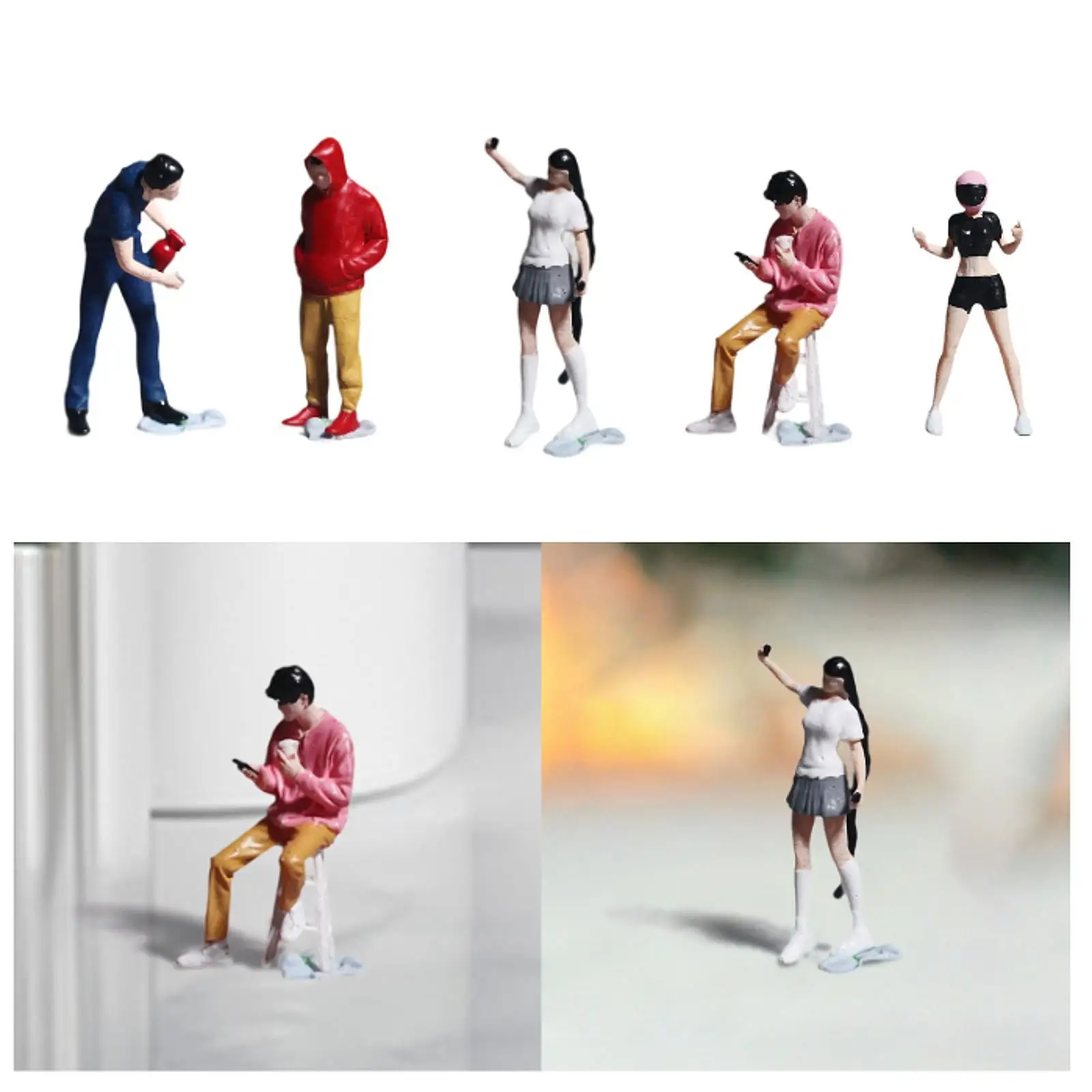 1/64 مقياس نموذج الشكل مكتب الديكور الجنية حديقة زخرفة المشهد عرض المشهد الدعائم واقعية رسمت باليد تمثال