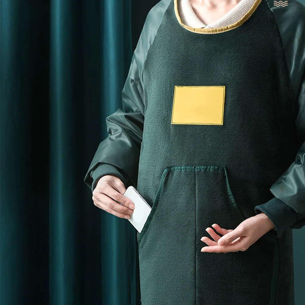 

1Pcs Long Sleeve Cooking Apron Oxford Cloth Kitchen Bib Waterproof Grease-Proof Housework Patterned Apron