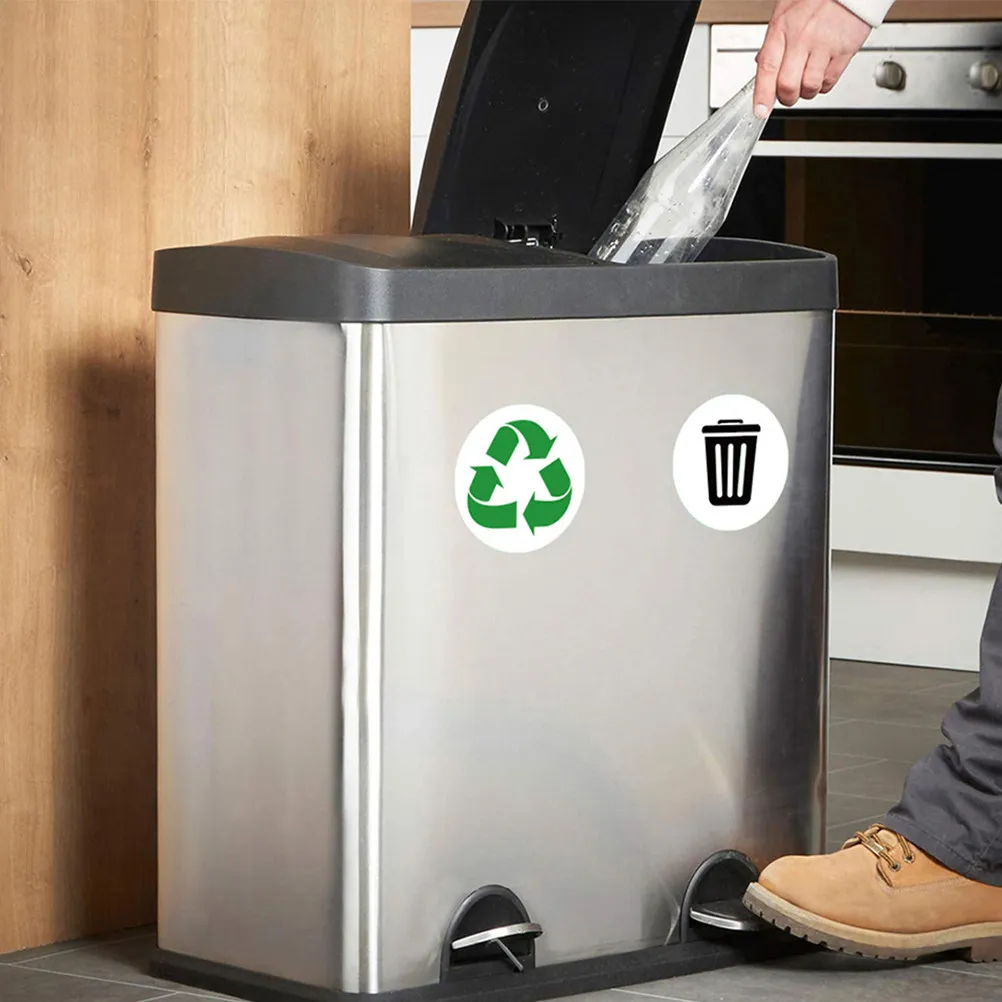 

3Sets Recycling Stickers for Trash Cans PVC Waterproof Strong Adhesion Garbage Sorting Labels Easy Application Bins Containers