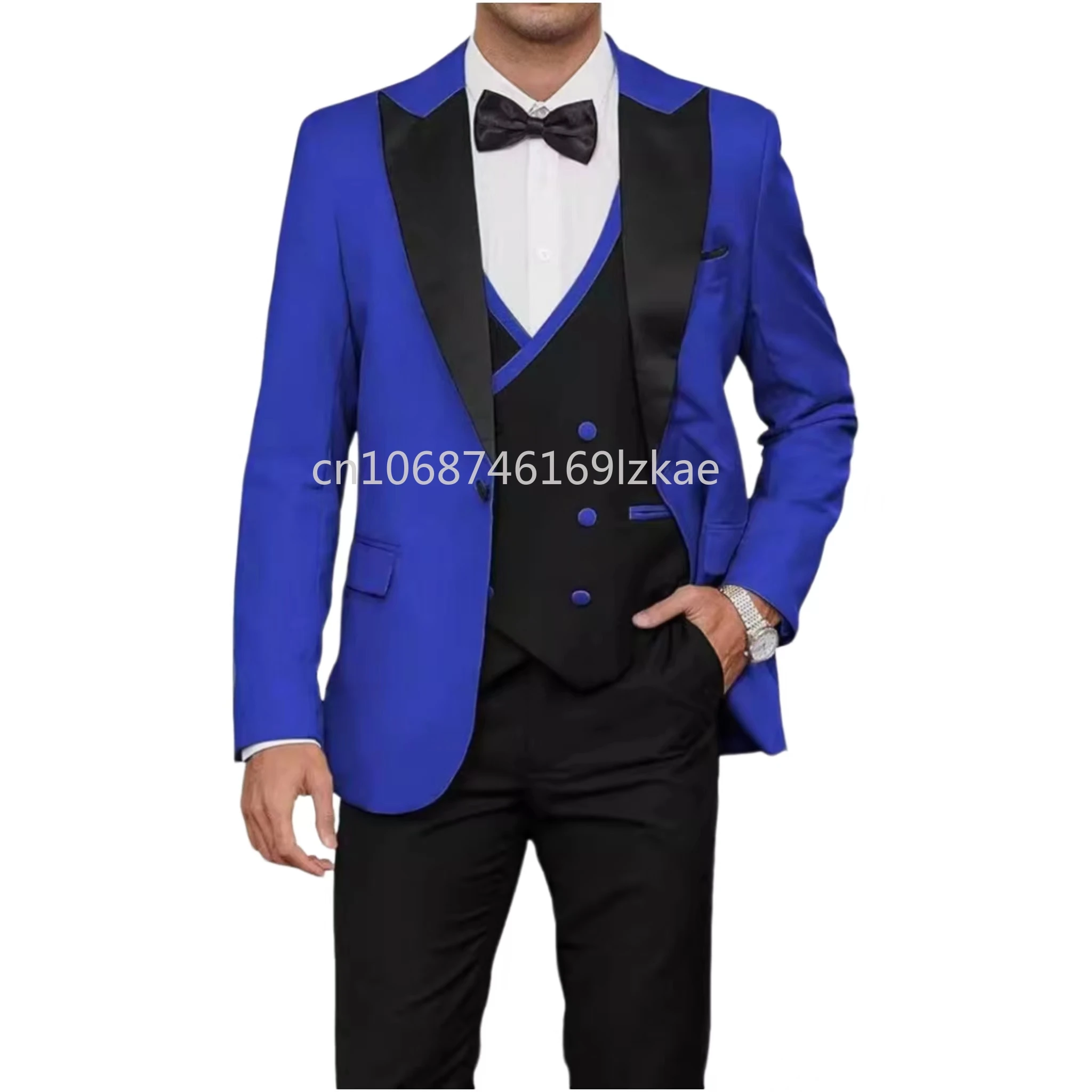 Formal Luxury Suit For Men One Button 3-Piece Blazer Vest And Pants set Elegant Tuxedos Wedding Dresses Prom Suits Set