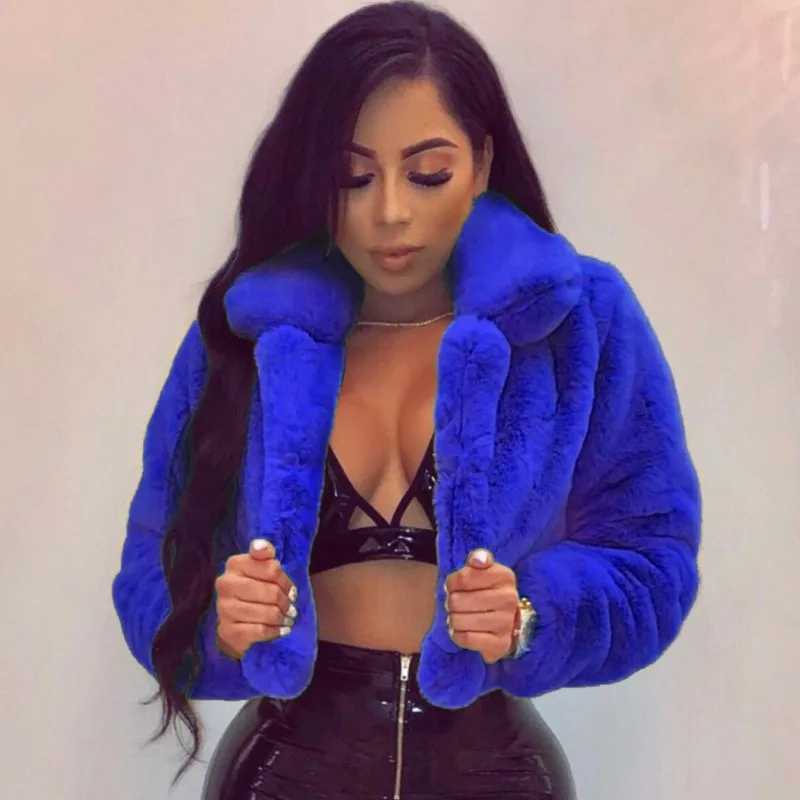 Flauschige Jacke für Damen, hochwertiger, dicker, warmer Wintermantel, pelzige Oberbekleidung, Damen-Strickjacke aus Kunstfell, hohe Taille, Jackenmäntel