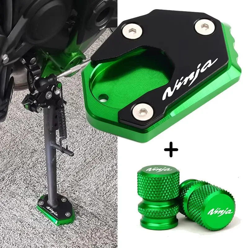 For Kawasaki NINJA 650 300 1000 ER6F ER4F ZX6R ZX10R ninja650 Motorcycle valve caps Side Stand Enlarger Kickstand Extension Pad