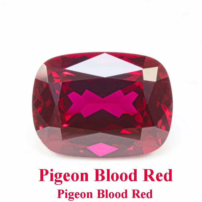 

Lab Grown Ruby Rectangular Cushion Pigeon Blood Red Top Quality Gemstones for DIY Jewelry Making Selectable AGL Certificate