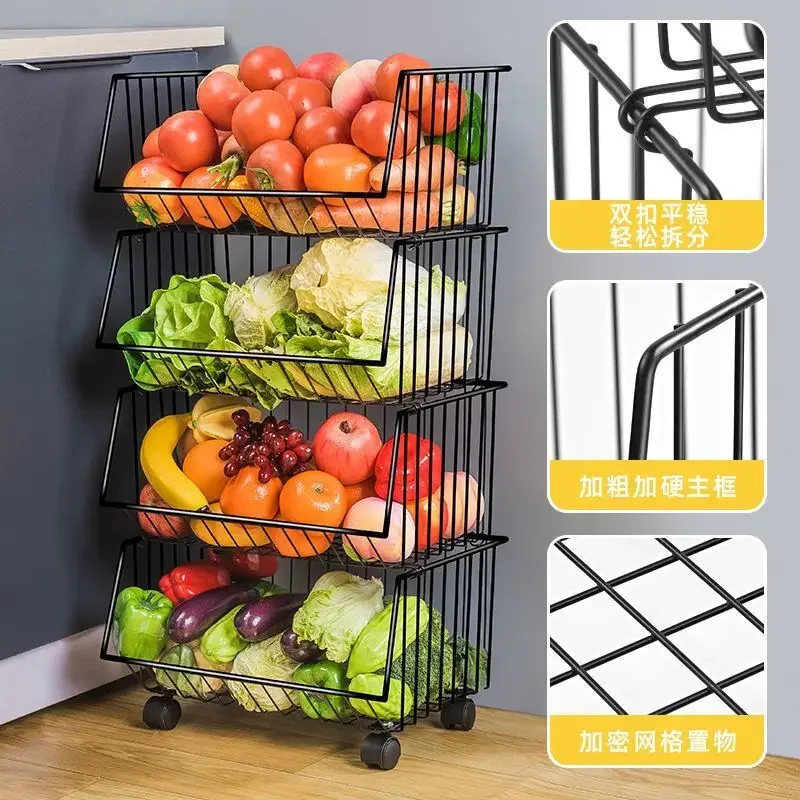 Cartoon Steel Kitchen Islands Basket Food Serving Drinks Small Storage Islands Restaurant Small Prateleiras Auxiliary Furniture