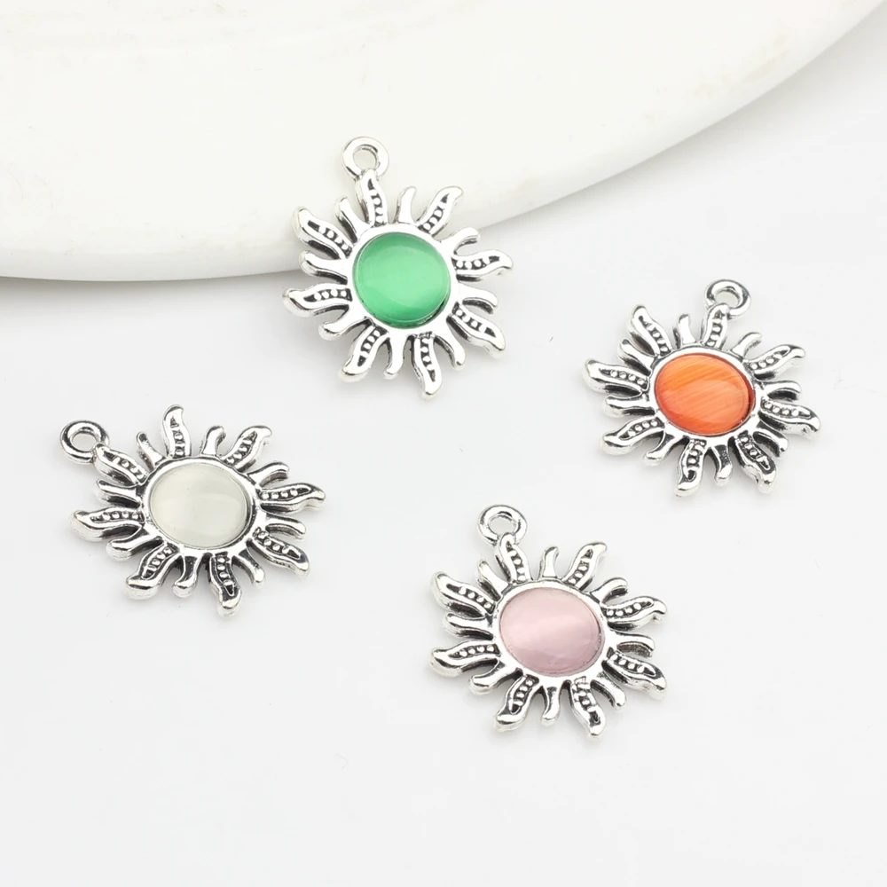 Zinc Alloy Charms  Sun Flowers Charms Pendant 10pcs/lot For DIY Fashion Earrings Jewelry Making Finding Accessories