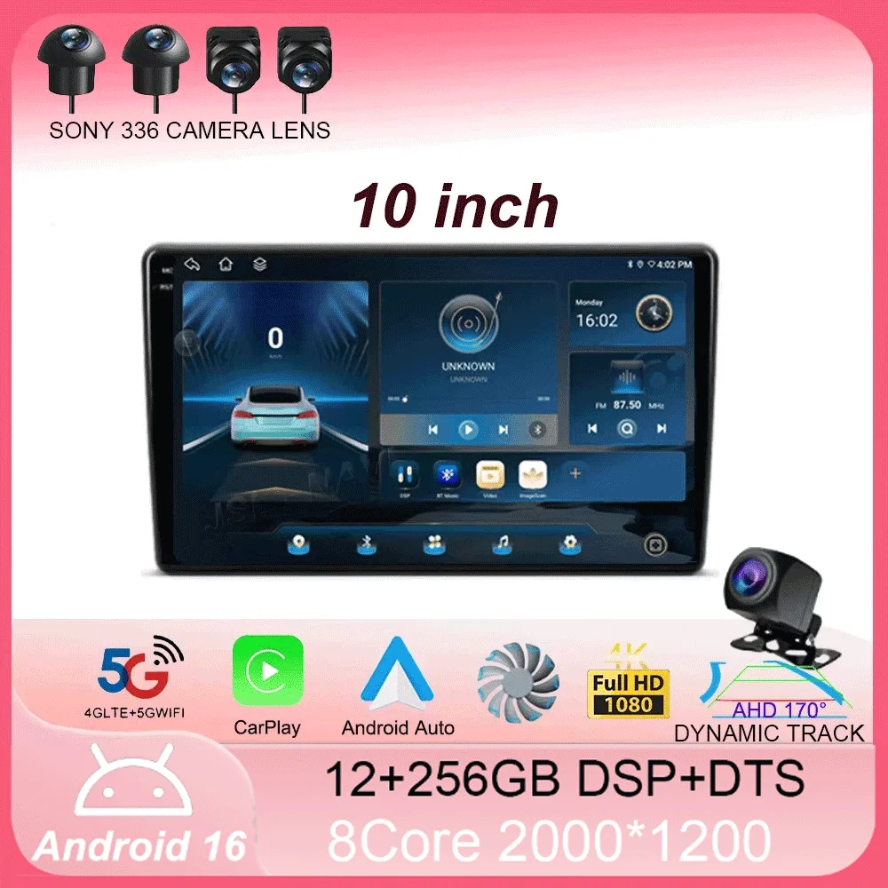 

10" Android 16 DTS 2000x1200 QLED Screen All In One Universal Auto Stereo GPS For Volkswagen Nissan Hyundai Kia Toyota Honda BT