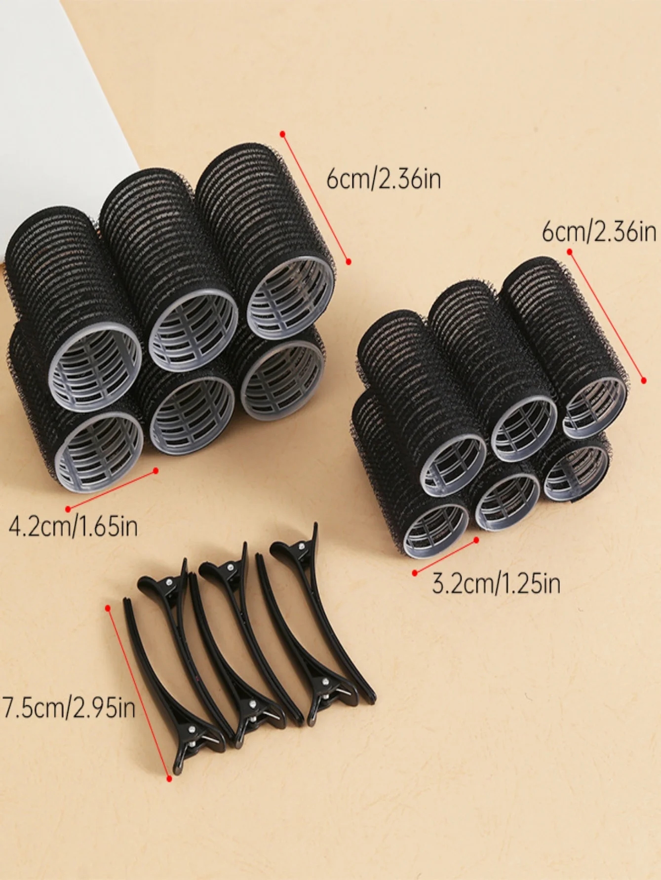 18pcs/Set Large Size Hair Rollers With Clips, Self-Gripping Curler Suitable For Long/Medium/Short Hair And Bangs view 2
