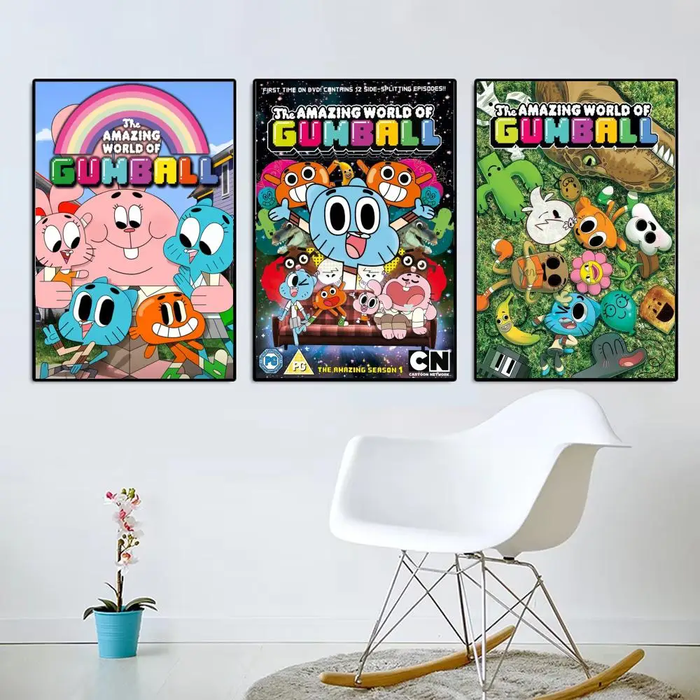 Cartoon T-The Amazing World of Gumball Poster Modern Aesthetic Wall Art Poster Minimalist Room Decoration Items
