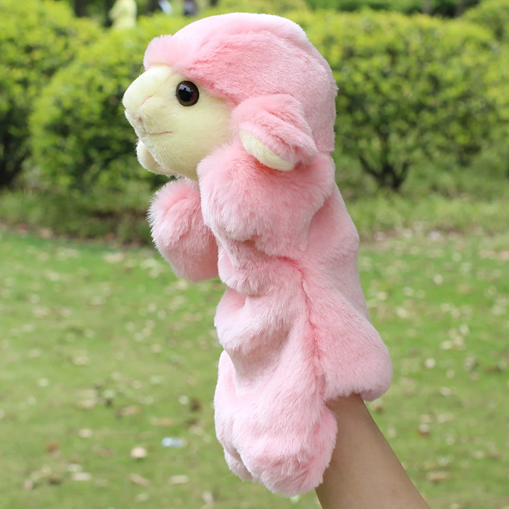 แกะน่ารักของเล่นเพื่อการศึกษาเด็กหุ่นโรงละครการ์ตูนสัตว์ของเล่นสิ่งแวดล้อมนุ่มสําหรับเด็กวัยหัดเดินและเด็กสําหรับของขวัญวันเกิด