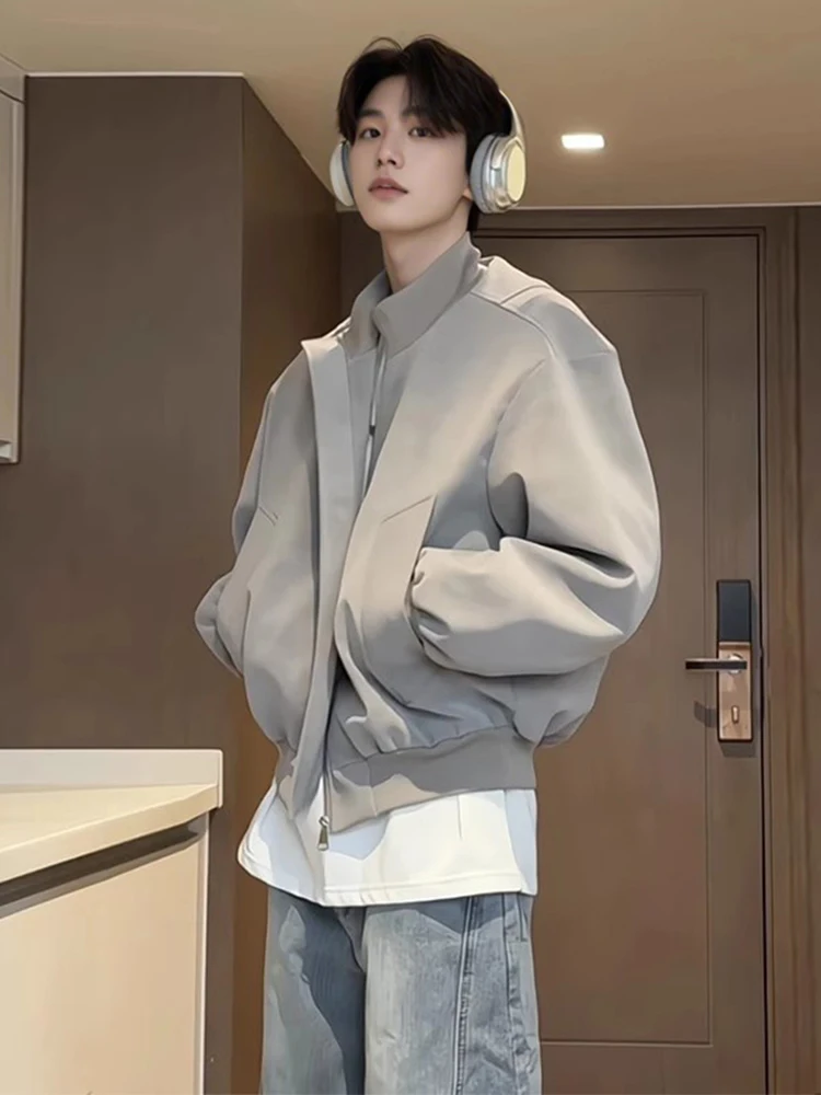 

Мужская кожаная куртка-бомбер с матовым эффектом тай-дай, воротником-стойкой, в бейсбольном стиле, весна-осень, из искусственной кожи, ретро-крой, под джинсы