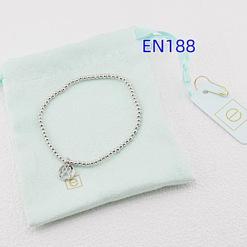 

VKVVA Fashion Jewelry Silver-Plated Round Dog Paw Logo Beaded Bracelet for Women Birthday Gifts, Unique Gift