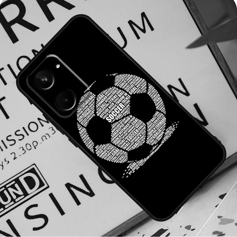 Football Soccer Ball For Realme C31 C33 C35 C51 C53 C55 C67 GT5 GT Neo 6 9 10 11 12 Pro Plus C21Y C25s C30 Case