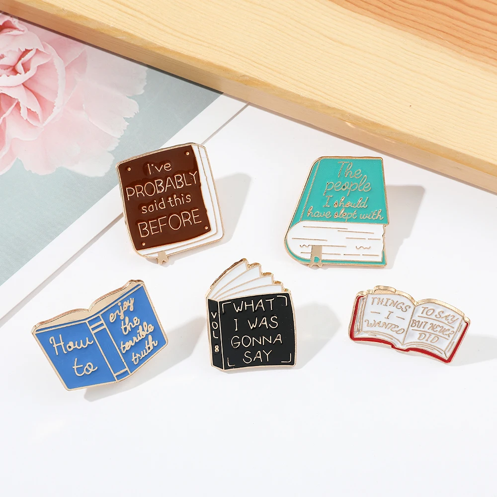 Reading Enamel Pin Book Badges Clothes Bag Lapel Pin Brooches Jewelry Gifts for Students