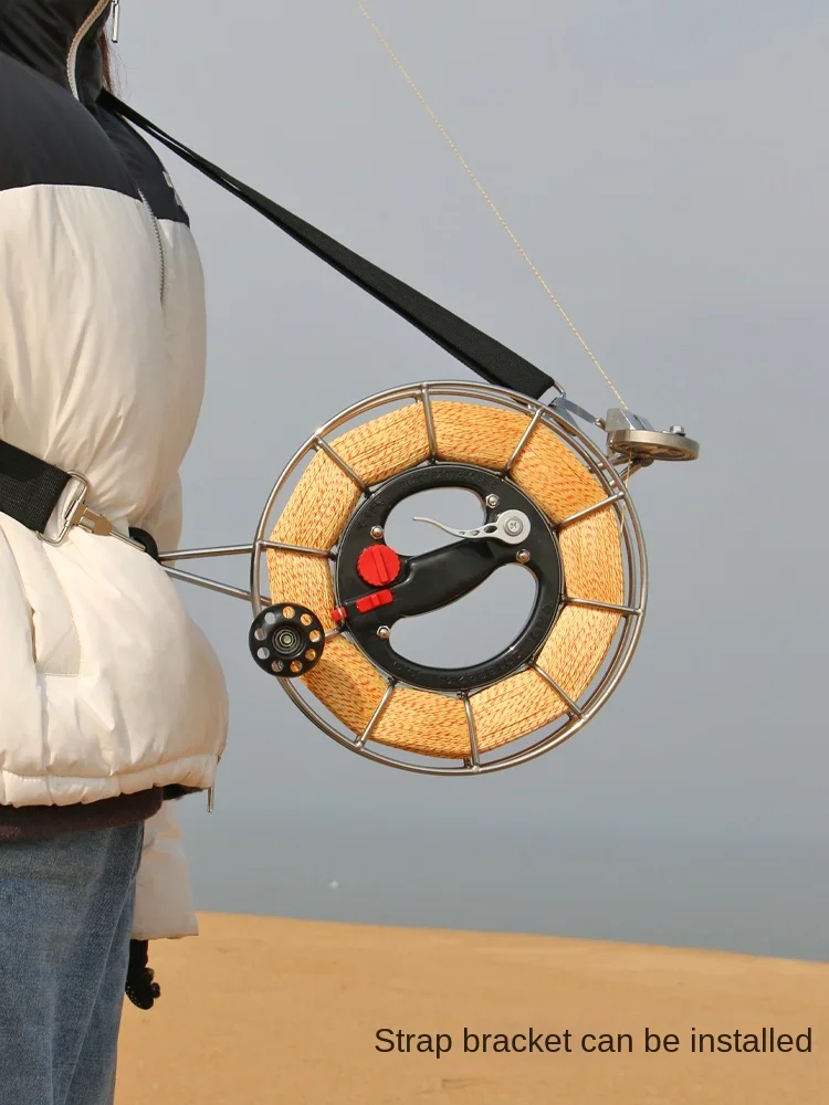 New stainless steel kite wheel with brake and anti reverse function for adult kite line wheels