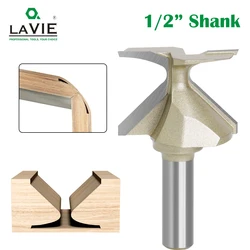 LAVIE 1PC 12.7mm Or 1/2 Shank Arc Bending Knife Seamless golden Forming Knife R18/30/50 Router Bits For Wood Door/Wall Cabinet