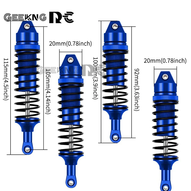 Full Metal Front And Rear Shock Absorber For Traxxas Slash 4X4 VXL 2WD Rustler Stampede Hoss 1/10 RC Car Upgrades Parts