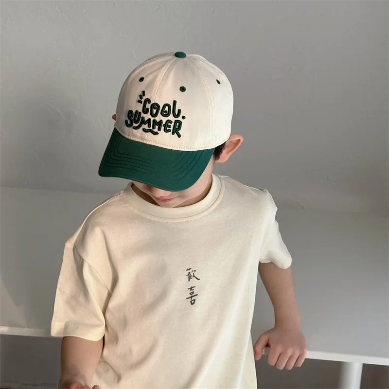 

Модная детская бейсбольная кепка с надписью, детская кепка с вышивкой и утиным языком, От 2 до 8 лет, уличные солнцезащитные козырьки для мальчиков и девочек, детские фуражки