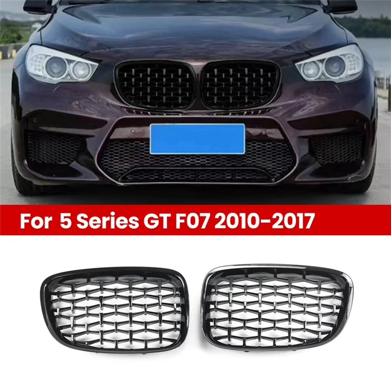 

AR-For BMW 5 Series GT F07 Hatchback 2010-2017 Car Black Diamond Meteor Style Front Grille