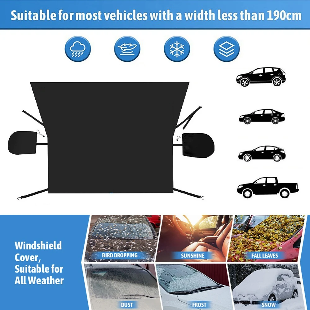 210X155CM Car Windshield Cover Winter Windshield Protective Cover Snow Cover Suitable for Most