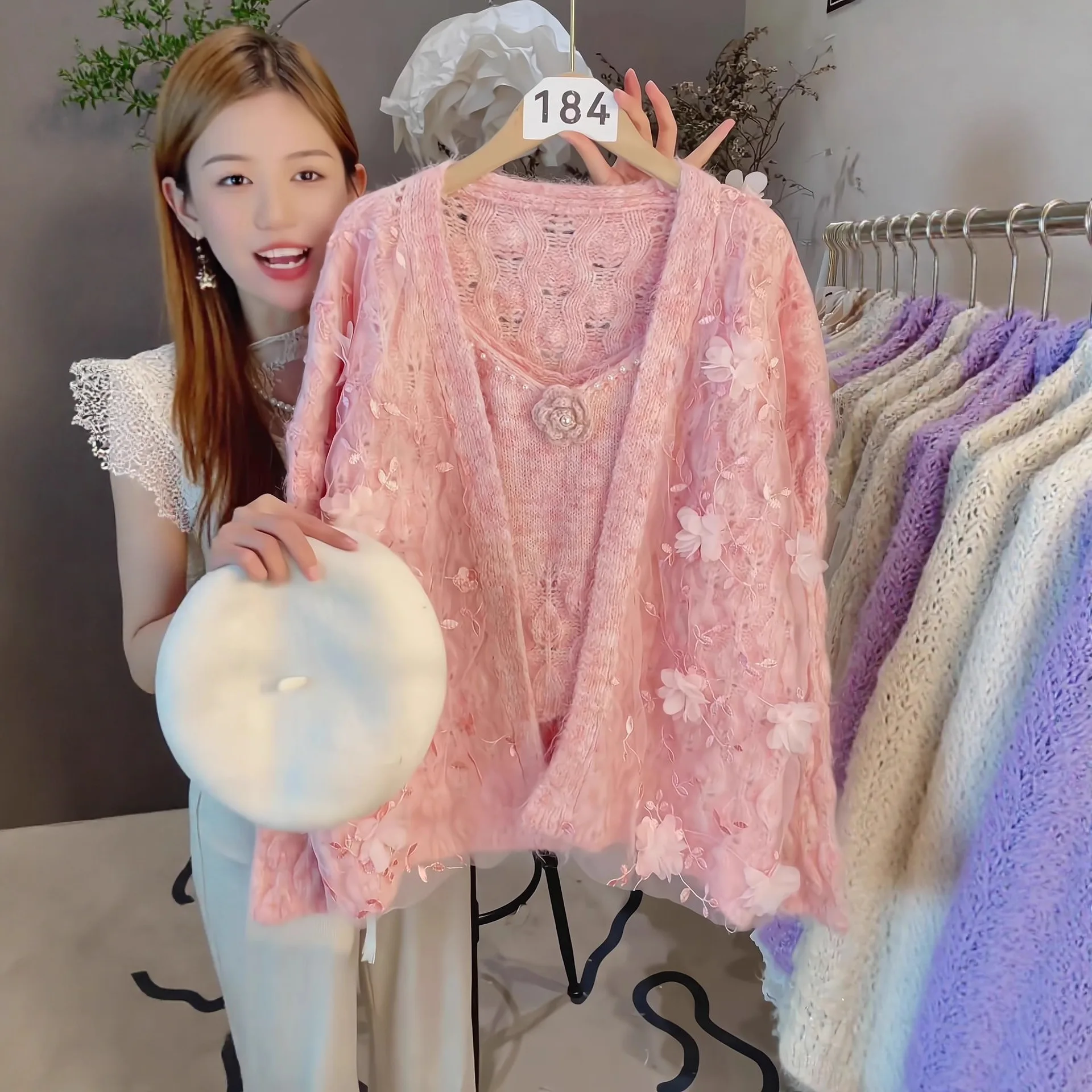 

Новый осенний женский вязаный комплект: повседневный модный комплект из двух предметов, мягкий свитер и открытый кардиган