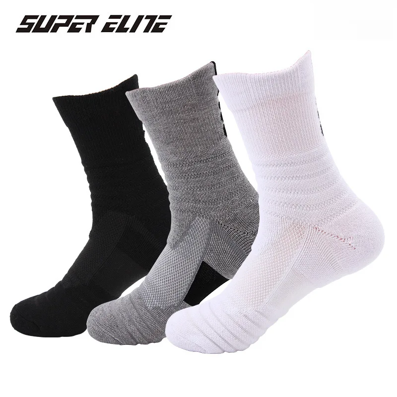 5 Pairs Professional Basketball Socks - Sweat-Wicking, Anti-Slip, Extra Thick Terry Cushion Sole for Superior Performance