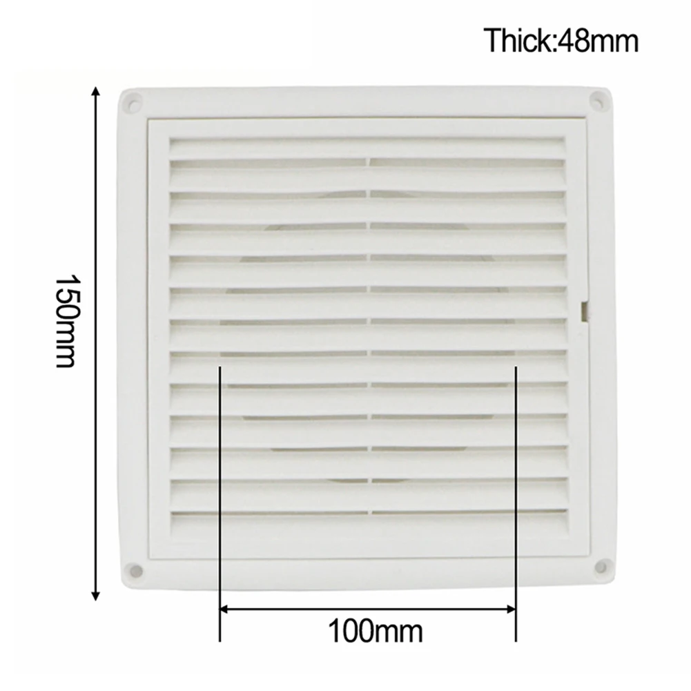 

100mm Air Vent Grille 127mm White Air Vent Grille External Fly Screen Internal Ventilation Cover Plaster Plaster