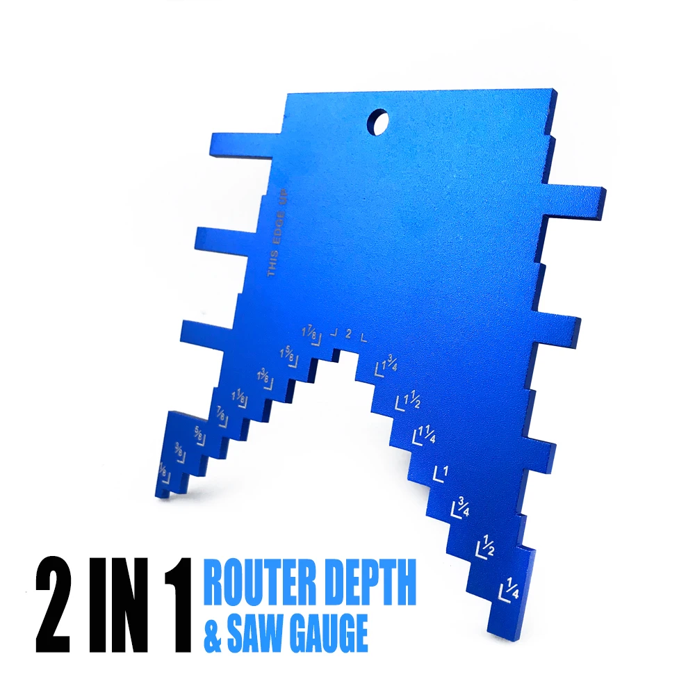 2In1อลูมิเนียม Router ความลึก & Saw GaugeWood เครื่องหมายเครื่องมือปูกระเบื้องลามิเนตกระเบื้องเครื่องมือทั่วไปขั้นตอนความลึกตาราง Saw วัด