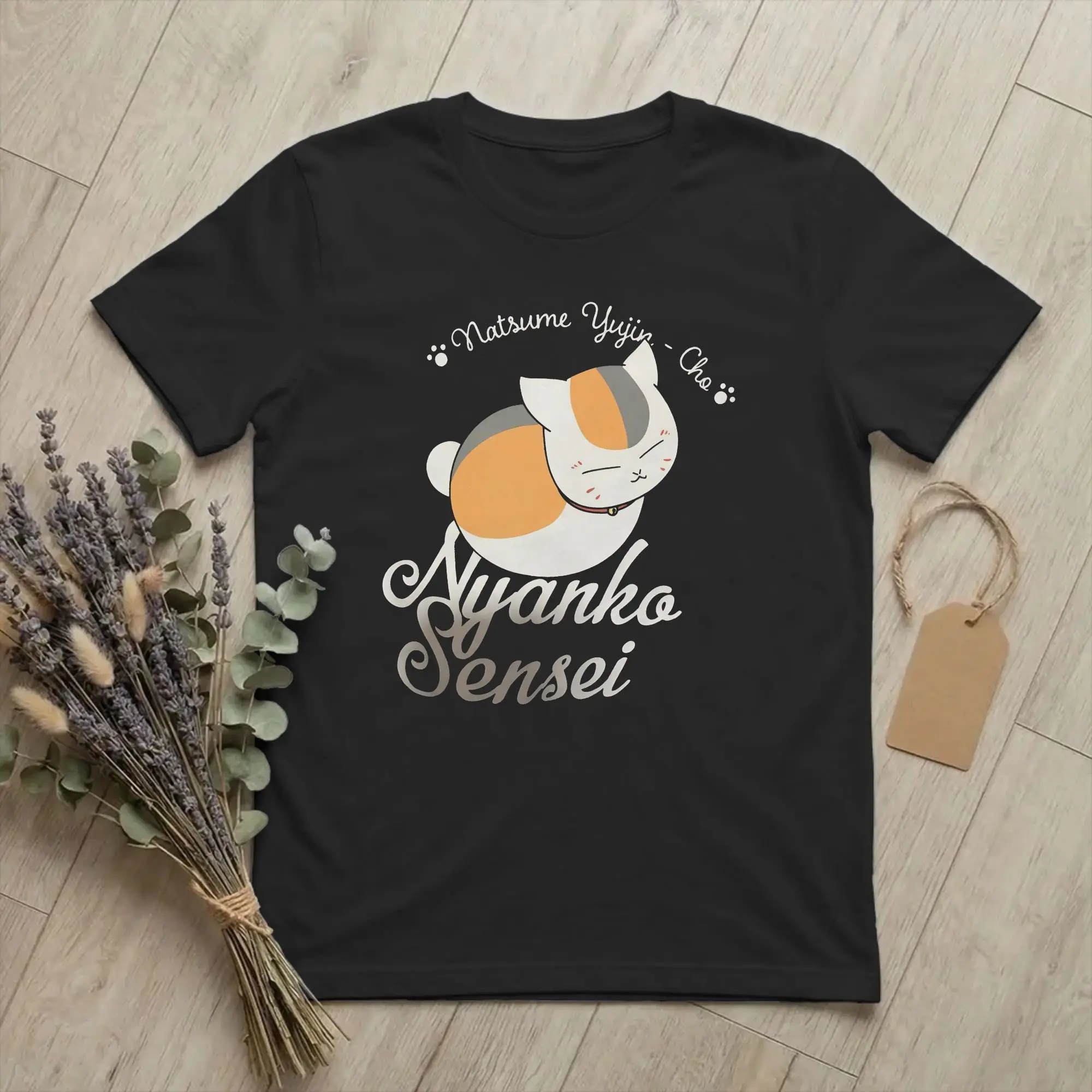 Natsume's Book of Friends Madara T Shirt Men Cotton Humor T-Shirt O Neck Nyanko Sensei Tees Short Sleeve Clothes Party
