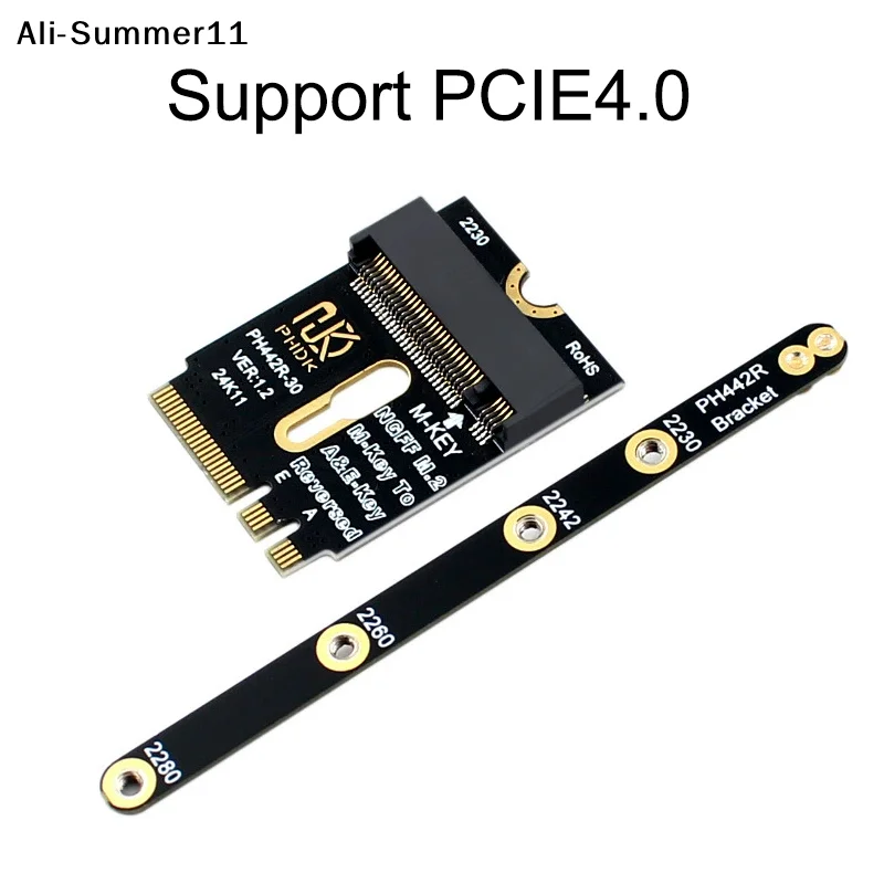 【A6L】M.2 A+E To NVME SSD Adapter M2 WIFI Interface A/E Key To M Key PCIE 4.0 Riser Card With Bracket2230 2242 2260 2280 NVME SSD