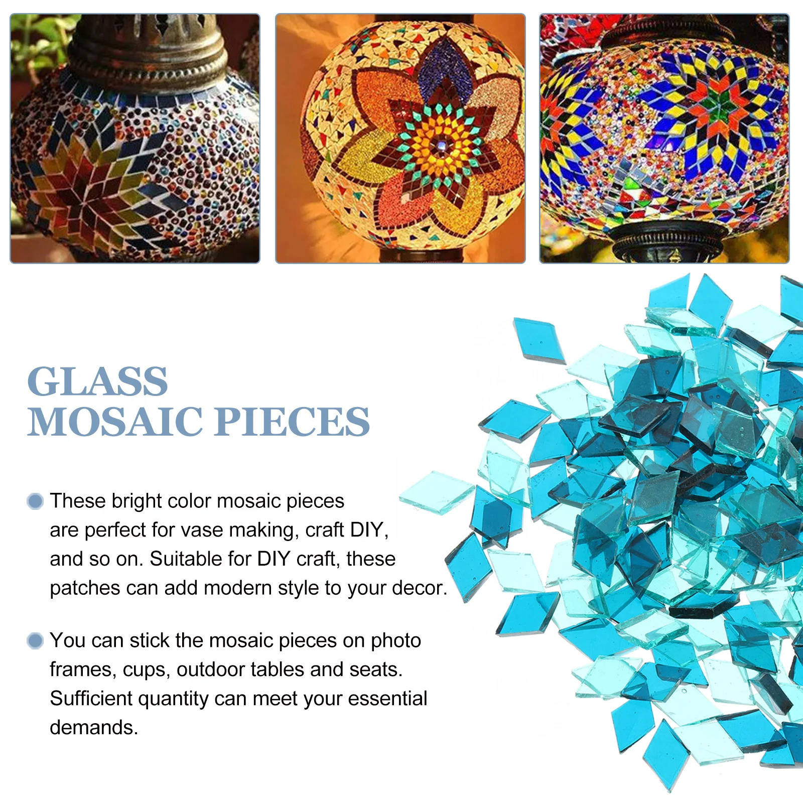 

1 Bag Colorful Glass Tiles For Diy Crafts Making Vase Frames Cups Decorations Smooth Mosaic Patches For Home Ktv Decor Diy