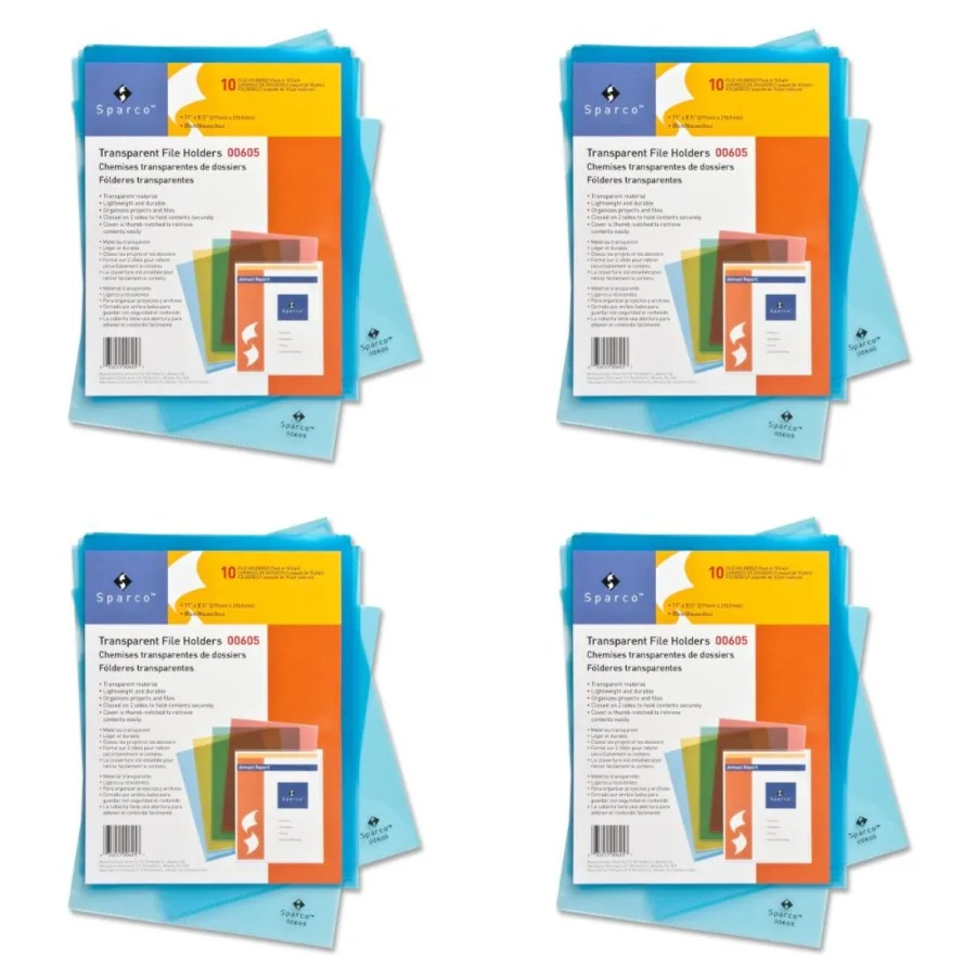 

Прозрачные держатели файлов, водонепроницаемые для офиса и класса, 11 x 8-1/2 дюйма, упаковка из 10 штук, идеально подходит для органайзера для документов