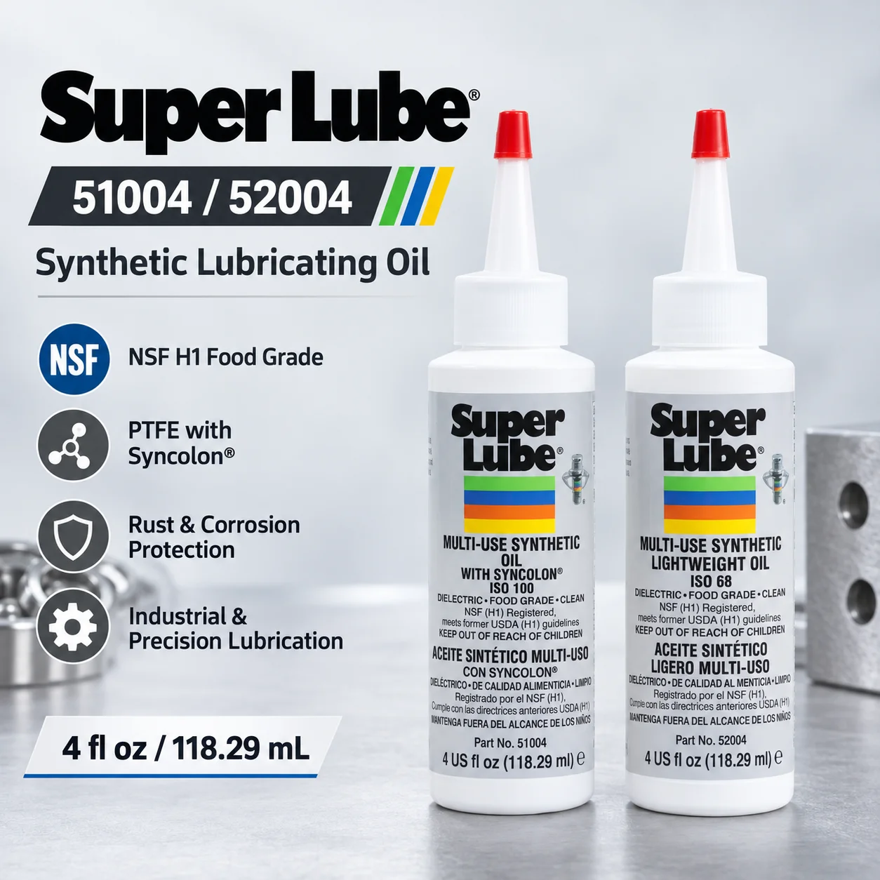 Original Super Lube 52004 51004 Synthetic Oil Food Grade NSF H1 Lubricant for 3D Printers Bearing Chain Gear Machinery