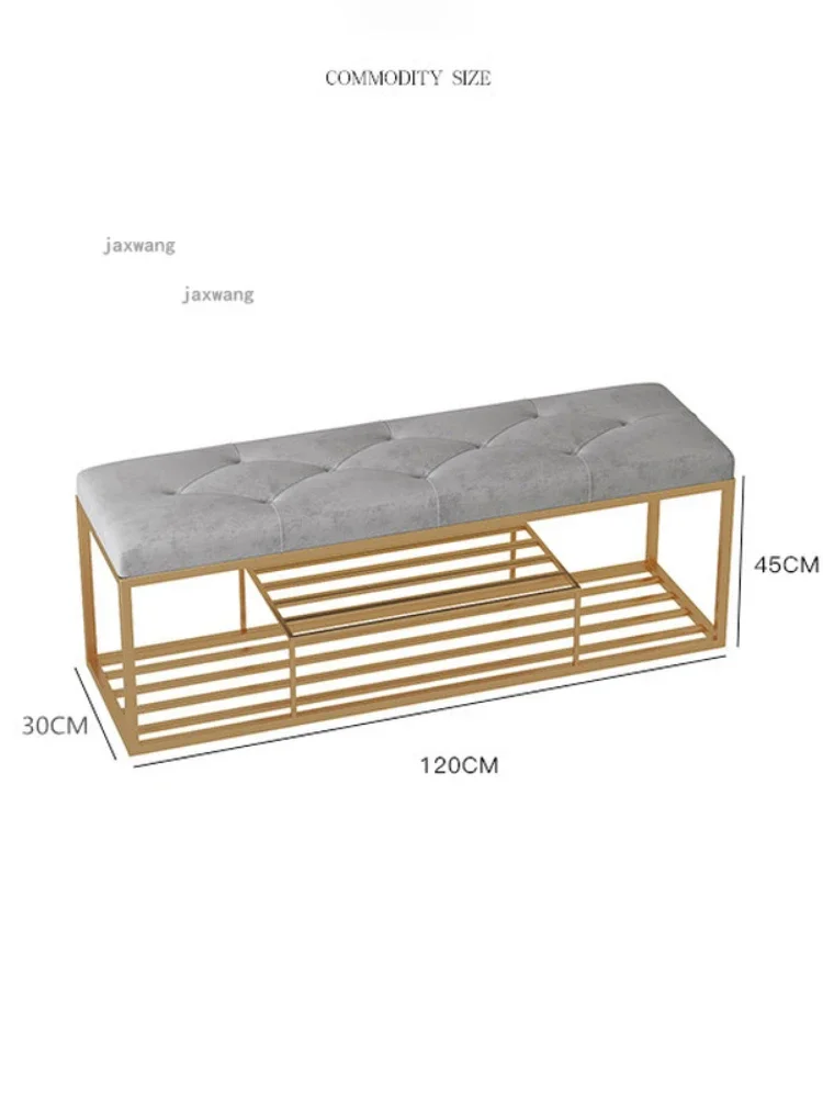 Nordic Wrought Iron Living Room Furniture Low Stool Hallway Bedroom Shoe Stools Simple Apartment Footstool Clothing Store Bench