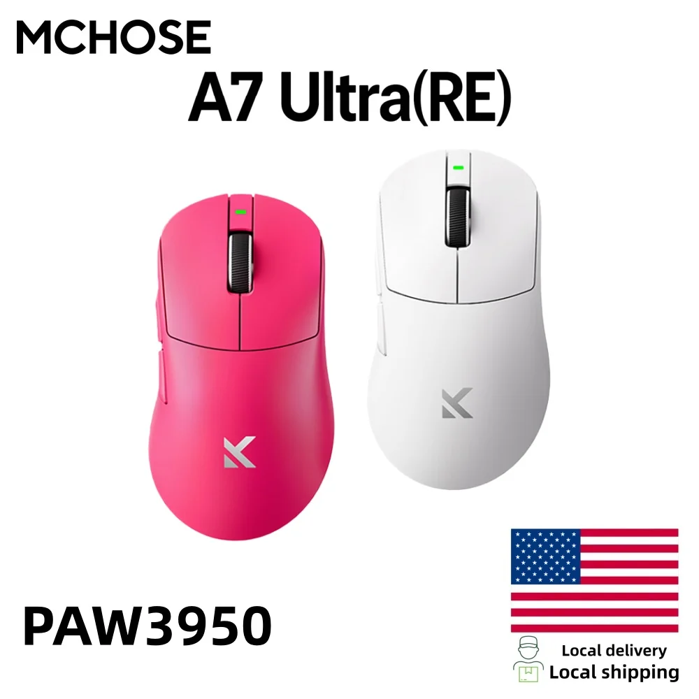 

MCHOSE A7 Ultra RE Gaming Mouse 8000Hz Polling Rate Ergonomic Design 20000fps 42000DPI 750IPS Super Glide Coating 500mAh Battery