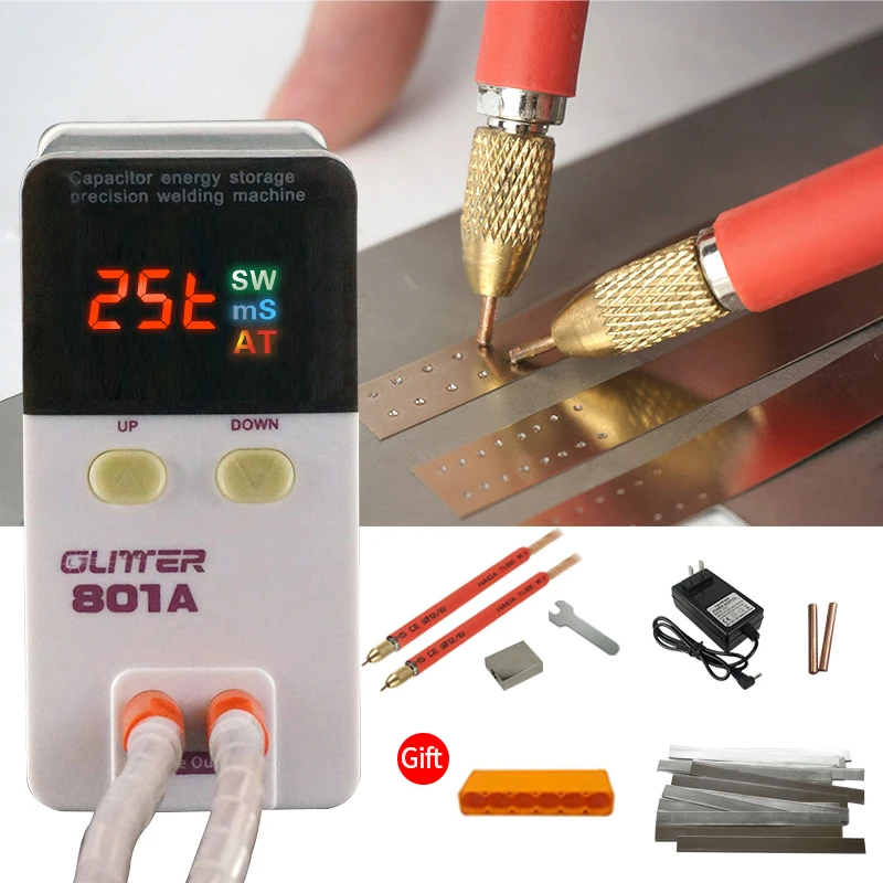 

GLITTER 801A Battery Spot Welder Nickel Strip DIY18650 Lithium Battery Welder Stainless Steel. Iron. Nickel.spot Metal Welding