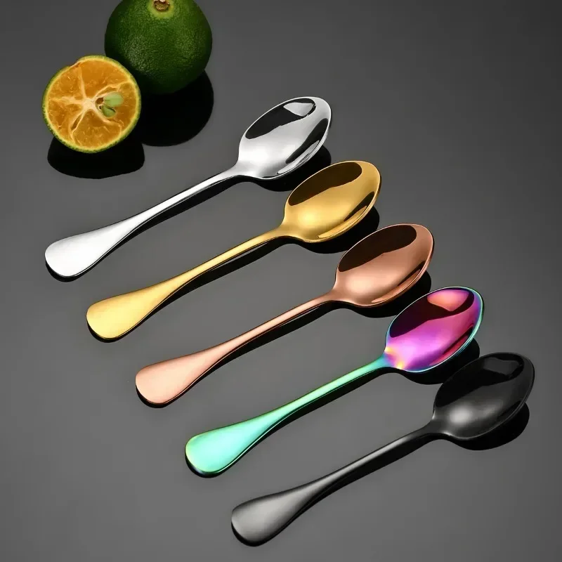 10pcs 304 Stainless Steel Seasoning Spoon Coffee Spoon Ice Cream Dessert Spoon 9cm Mini Stirring Kitchen Accessories Gift