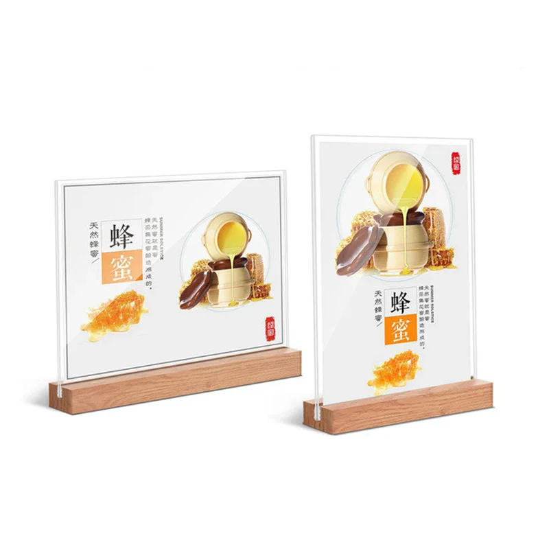 Acrylic Table Sign Display Stand Double Sided Clear Photo Frame Ad Poster Menu Holders for Office Shop Restaurant School