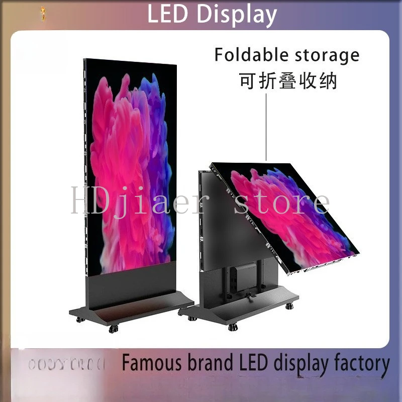 

Outdoor vertical led folding poster screen movable double-sided screen display publicity LED display