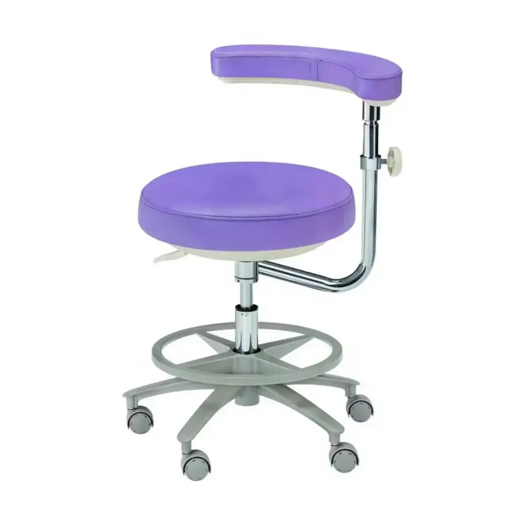 Dental Dentist Saddle Assistant Stool Doctors Stool  with Armrest Back Surppot