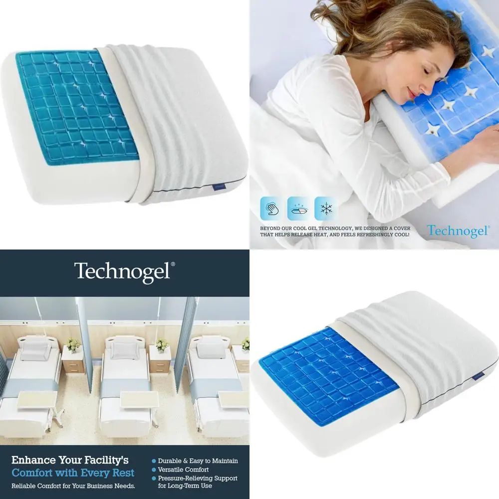

Ergonomic Cooling Gel Pillow with Patented Technology for Side Sleepers: Odor-Free Memory Foam for Breathable Support