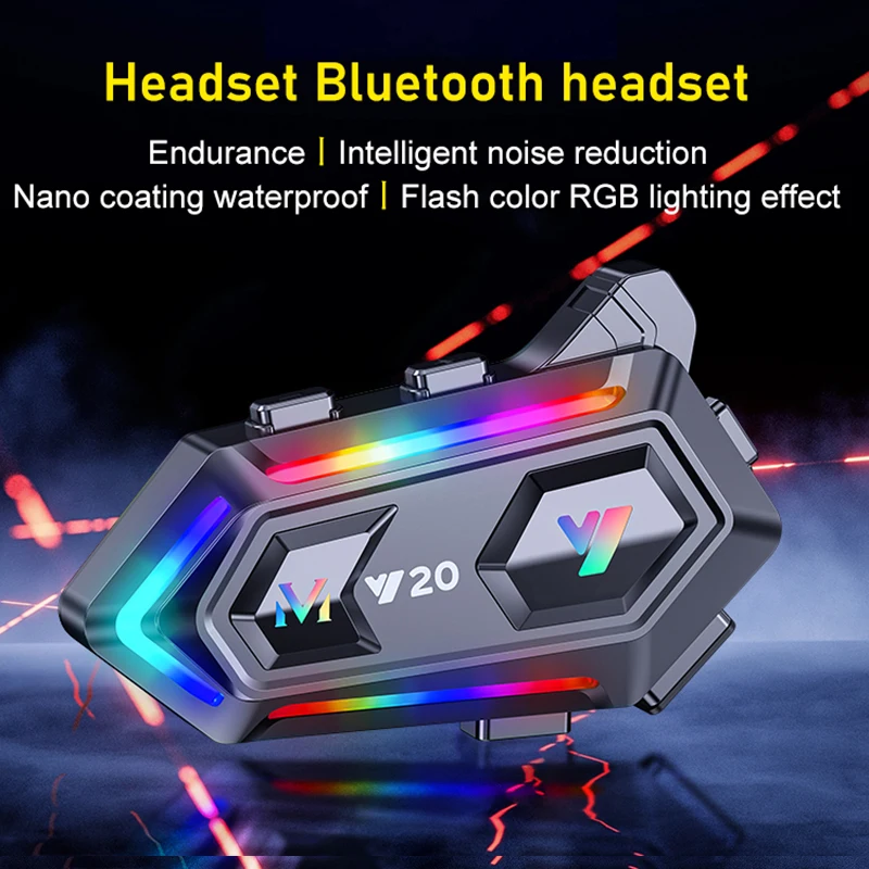 Kebedumei Motorcycle Helmet Headset Wireless Waterproof Roise Reduction Hands Free BT5.3 Earphone With Ambient Light Headphone