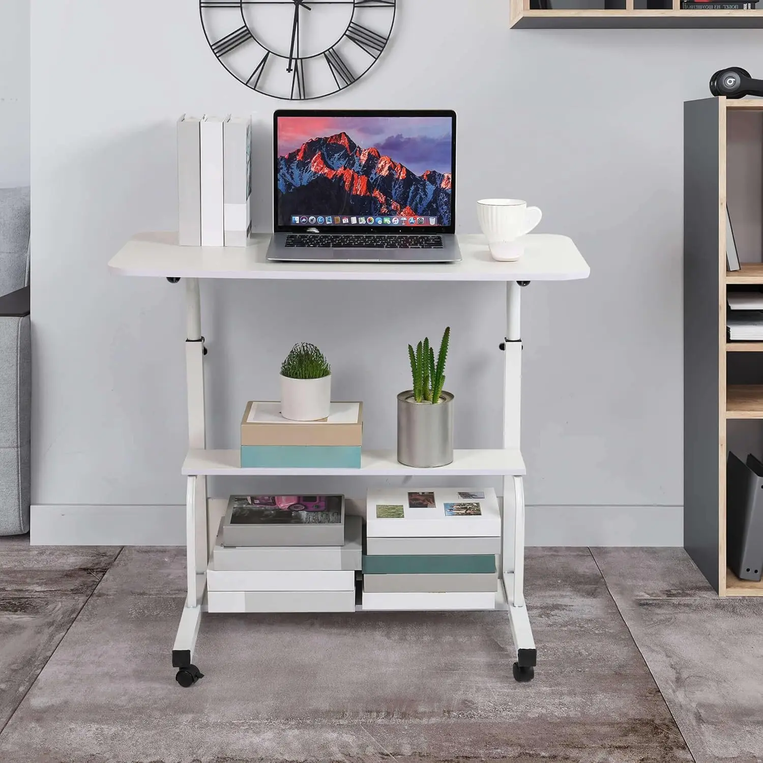 

Small Desk for Laptop Small Space Portable Table Living Room Sofa Bedroom Bedside with Storage Home Office Desk Adjustable
