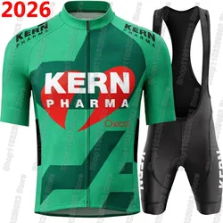 Team kern Pharma 2026 Cycling Jersey Set Mens Short Sleeve Green Espana Clothing Road Bike Suit Bicycle Shirt Bib Shorts Maillot