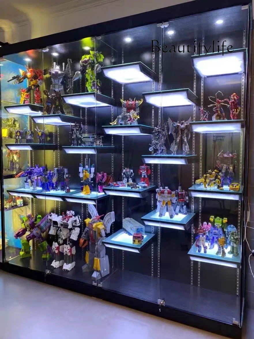 AA Hand-Made Display Cabinet Household Small Lego Model Cabinet Adjustable Trophy with Light Product Display Cabinet