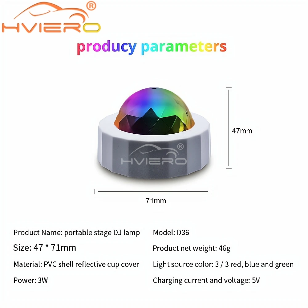 1X Auto Umgebungs Lichter DJ RGB Bunte Musik LED Party Atmosphäre Innen Beleuchtung Dome Stamm Wand Dekoration Willkommen Nacht Lampe