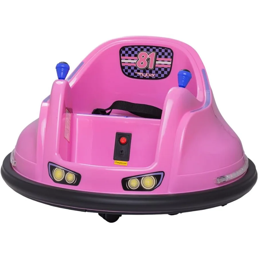 Carro amortecedor de 6V para crianças, passeio elétrico de brinquedos para crianças, bebês, idades de 1,5 a 4 anos, luzes LED, rotação de 360 graus, suporte