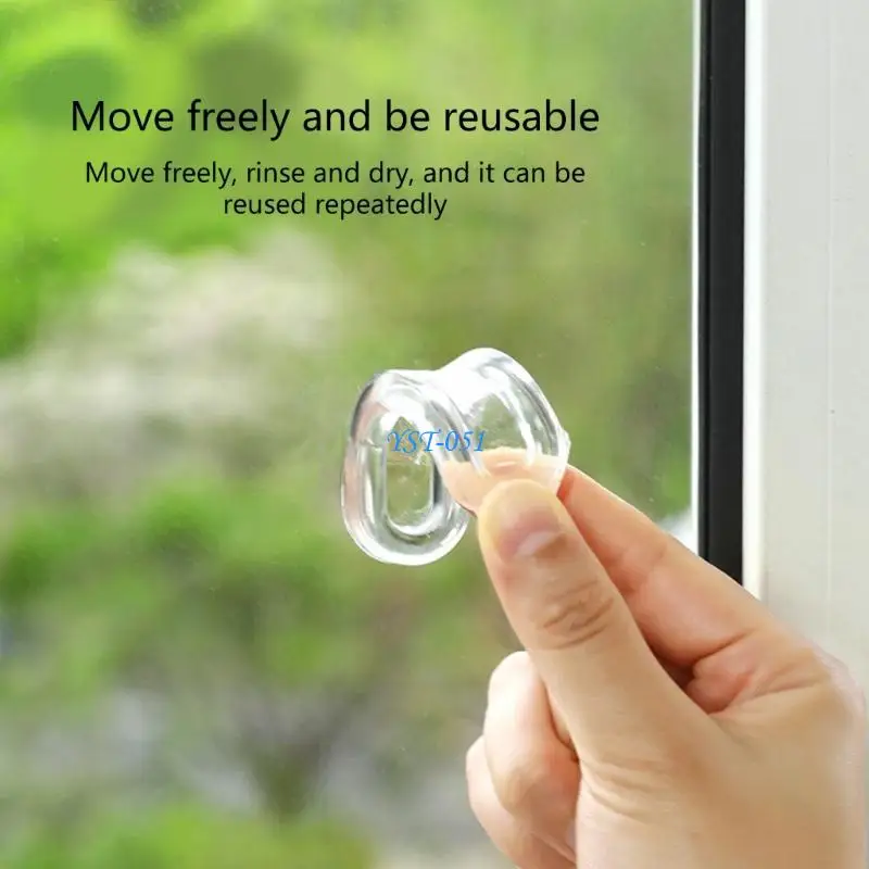 

E15A No Drill Sliding Door Handle Strong Auto Backing Clear Appearance Tear Resistant PU Material Home Use
