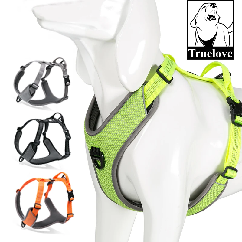

Truelove Dog Harness Reflective No Pull Small Medium Large Vest Quick Adjustbale Matching Leash Collar Training Running TLH6071