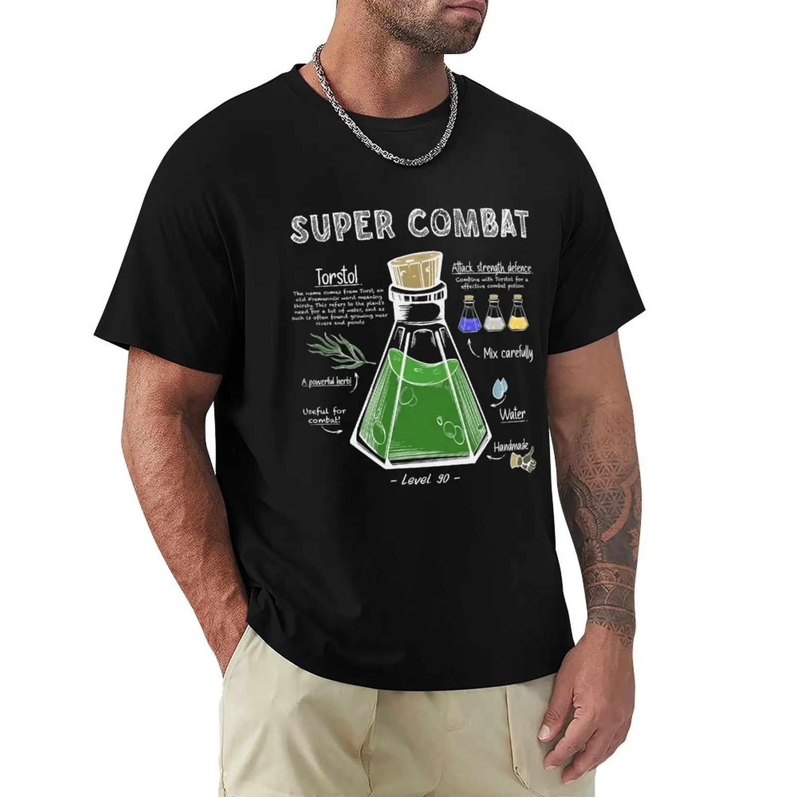 Super Combat Potion Recipe T-Shirt Casual Loose Fit Summer Tee Shirt