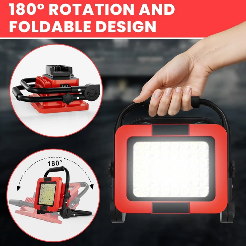 Luz de construcción portátil para Milwaukee, batería de iones de litio de 18V, luz de trabajo, reflectores inalámbricos, linterna para acampar, senderismo y trabajo